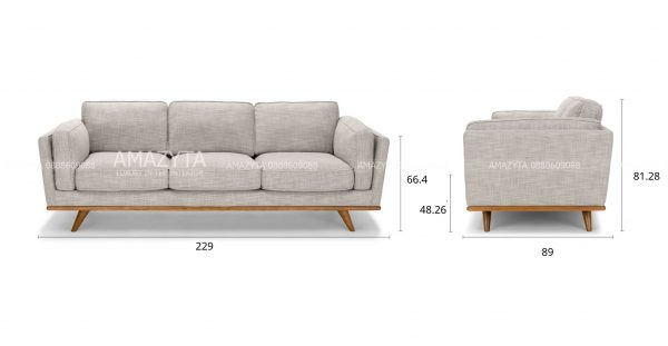 Kích thước chi tiết của ghế sofa 3 ghế sofa văng