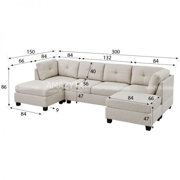 Kích thước của mẫu ghế sofa 3in1