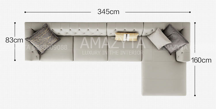 Kích thước của ghế sofa góc L