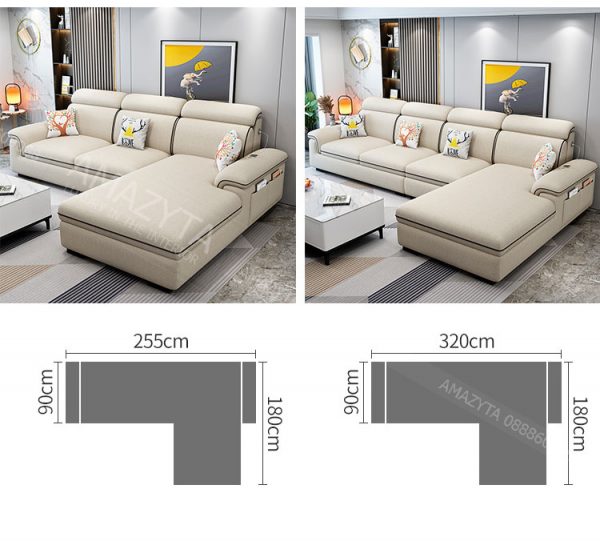 Độ dài rộng của từng ghế phù hợp với các loại phòng khách kích thước khác nhau