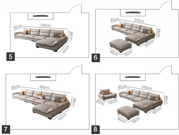 3 kiểu dáng ghế sofa có thể thay đổi từ 2 chỗ, 3 chỗ