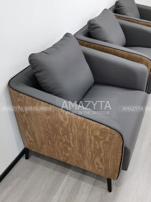 Ảnh thực tế của mẫu sofa da AMZ-100