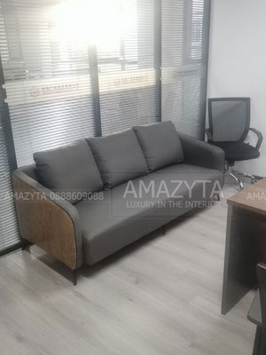 Ảnh thực tế của mẫu sofa da AMZ-100