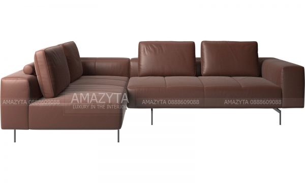 Cận cảnh kiểu dáng ghế sofa da thật Ý của AMAZYTA cung cấp