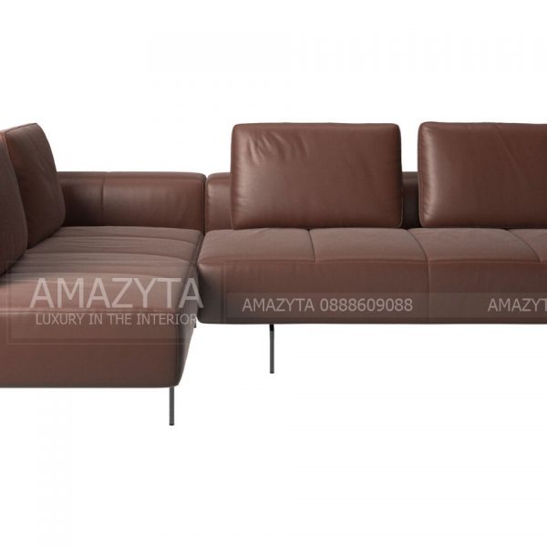 Cận cảnh kiểu dáng ghế sofa da thật Ý của AMAZYTA cung cấp