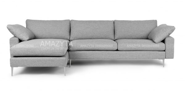 Sofa gam màu xám ghi phù hợp với không gian phòng khách thêm snag trọng, hiện đại