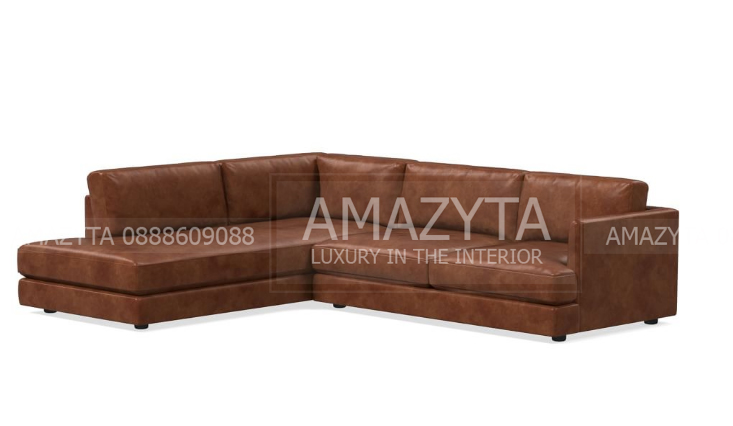 Sofa chất liệu da vân loang đẹp, độc đáo cho phòng khách