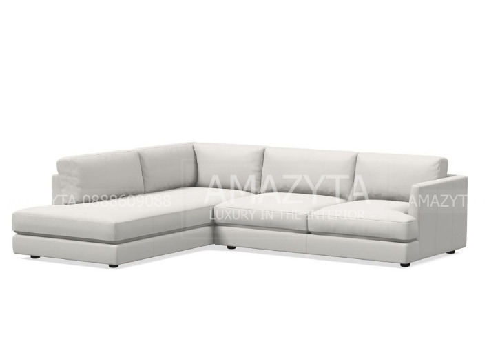 Sofa gam màu trắng sang trọng, hiện đại cho phòng khách 