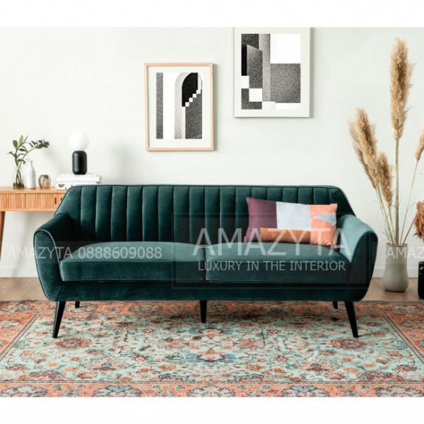 Sofa với gam màu xanh rêu nét đẹp khó cưỡng cho không gian phòng khách