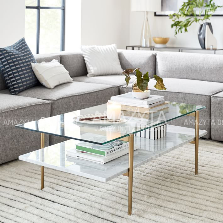 Bàn trà sofa hai tầng sang trọng cho không gian phòng khách