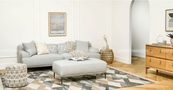 Mẫu đôn ghế AMD-515 kết hợp với mẫu ghế sofa băng AMB-954