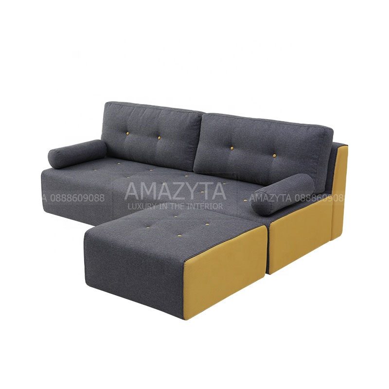 Mẫu ghế sofa L hai màu AMG-861