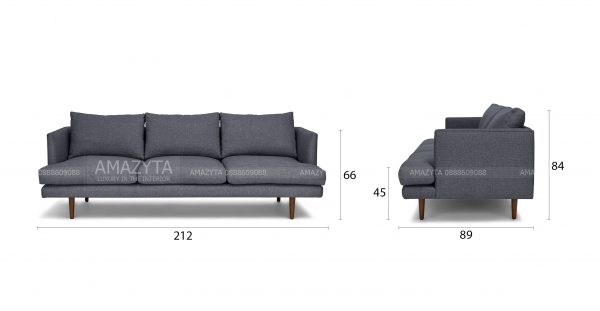 Kích thước chi tiết của mẫu ghế sofa băng ba chỗ AMB-594