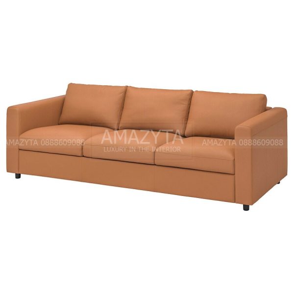 Ghế sofa băng bọc da ba chỗ ngồi kiểu dáng đơn giản AMB-651