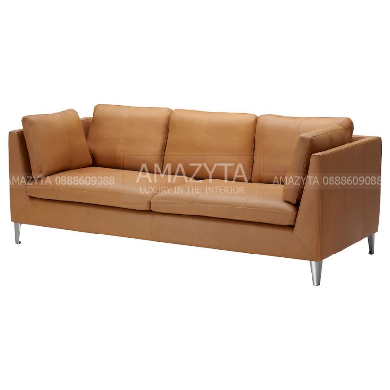 Mẫu ghế sofa băng dài bọc da AMB-557