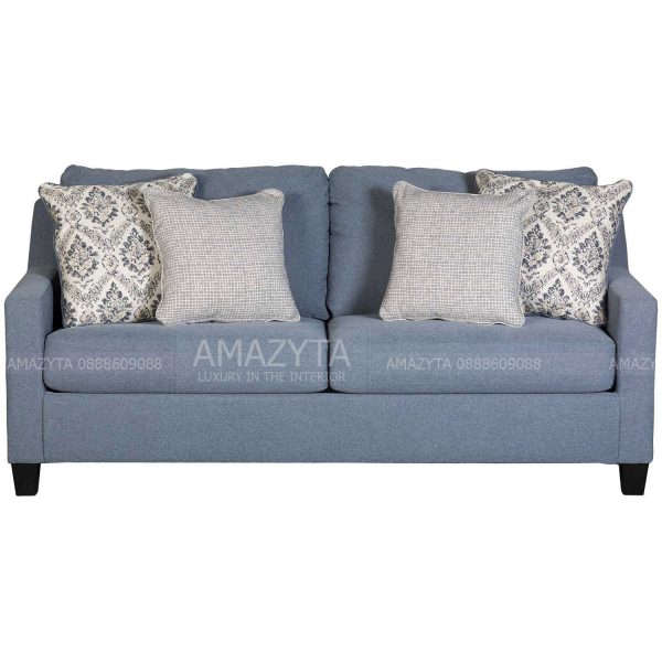 Mẫu ghé sofa băng bọc vải màu xanh đẹp AMB-552