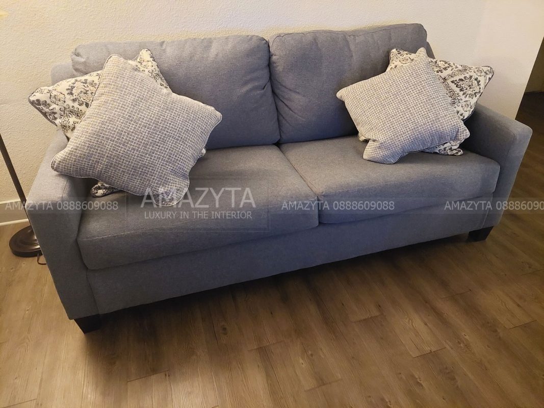 Hình ảnh thực tế của mẫu ghế sofa băng vải AMB-552