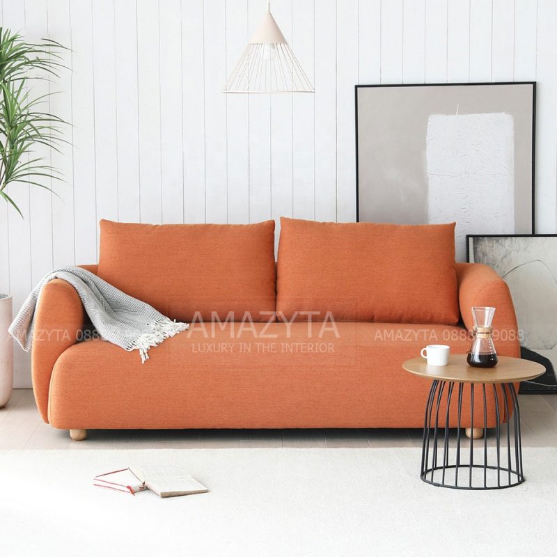 Mẫu ghế sofa băng kiểu dáng mềm mại AMB-858