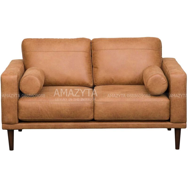 Mẫu ghế sofa da bò hai chỗ ngồi AMB-627