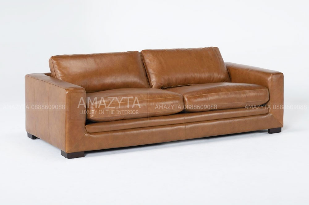 Mẫu ghế sofa da bò Ý nhập khẩu cao cấp AMB-562