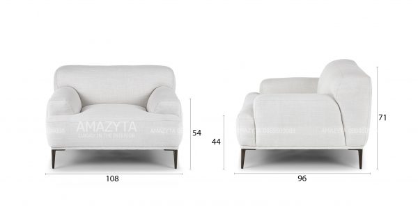 Kích thước chi tiết của mẫu ghế sofa đơn AMD-107