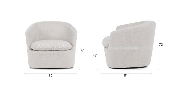 Kích thước chi tiết của mẫu ghế sofa đơn AMD-103