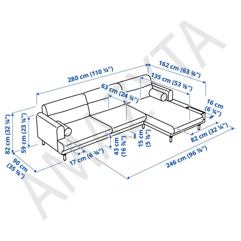 Kích thước chi tiết của ghế