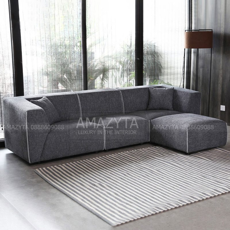 Mẫu ghế sofa góc viền nổi bật AMG-743