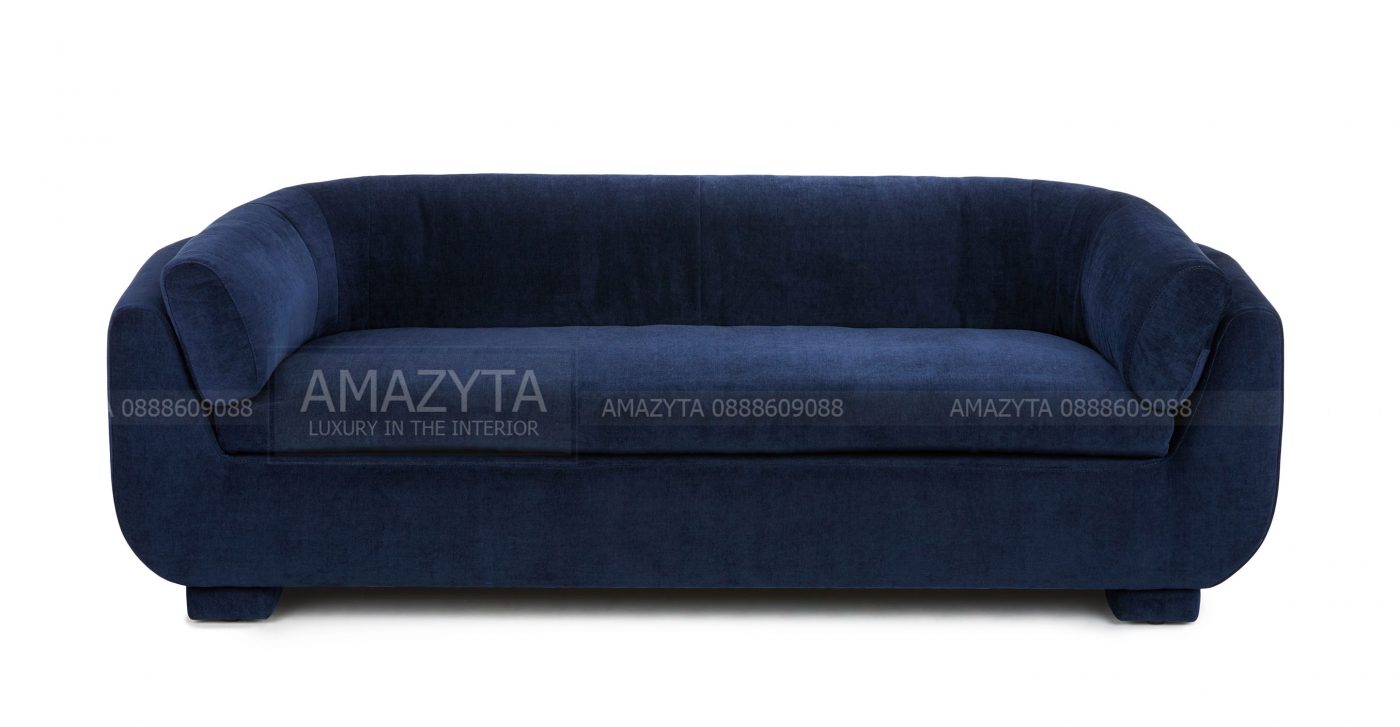 Mẫu ghế sofa nhung dạng bầu dục AMB-548