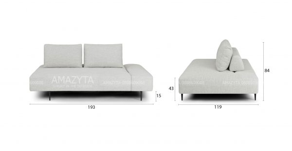 Kích thước chi tiết của mẫu ghế sofa văng AMV-554