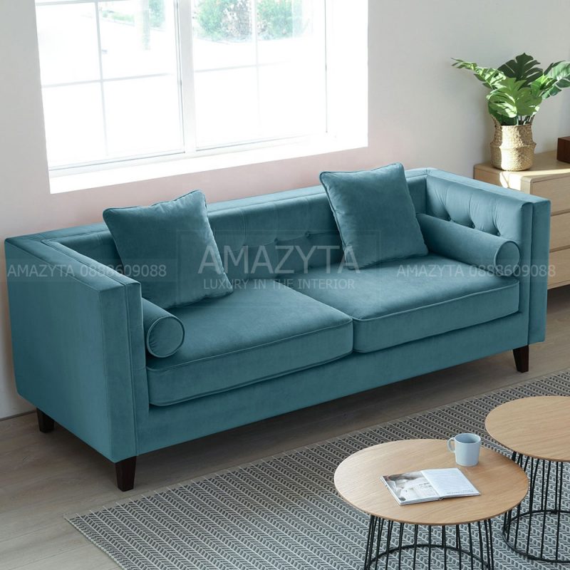 Mẫu ghế sofa băng màu xanh lục