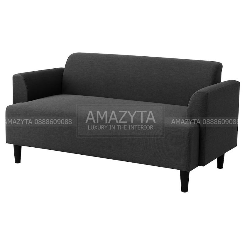 Mẫu ghế sofa băng bọc vải màu đen AMB-813
