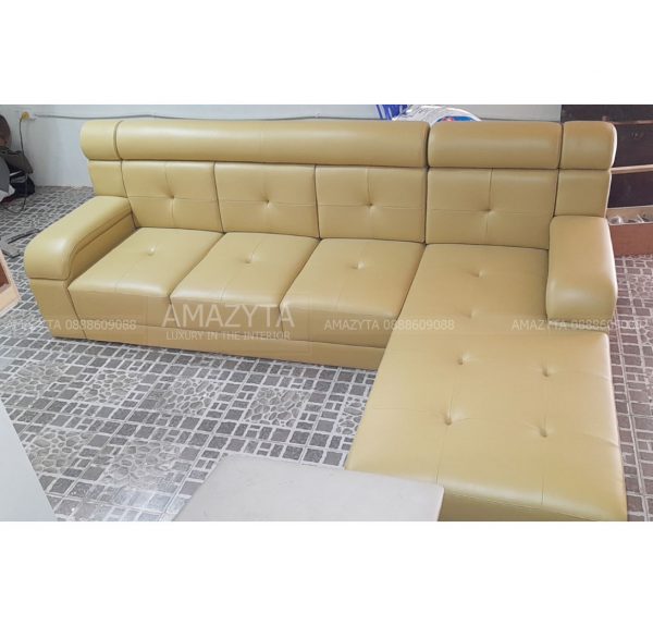 Mẫu ghế sofa da dạng góc L AMG-458