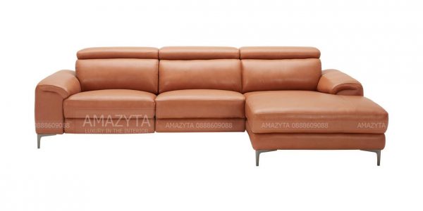 Mẫu ghế sofa góc thư giãn bọc da bóng AMB-954