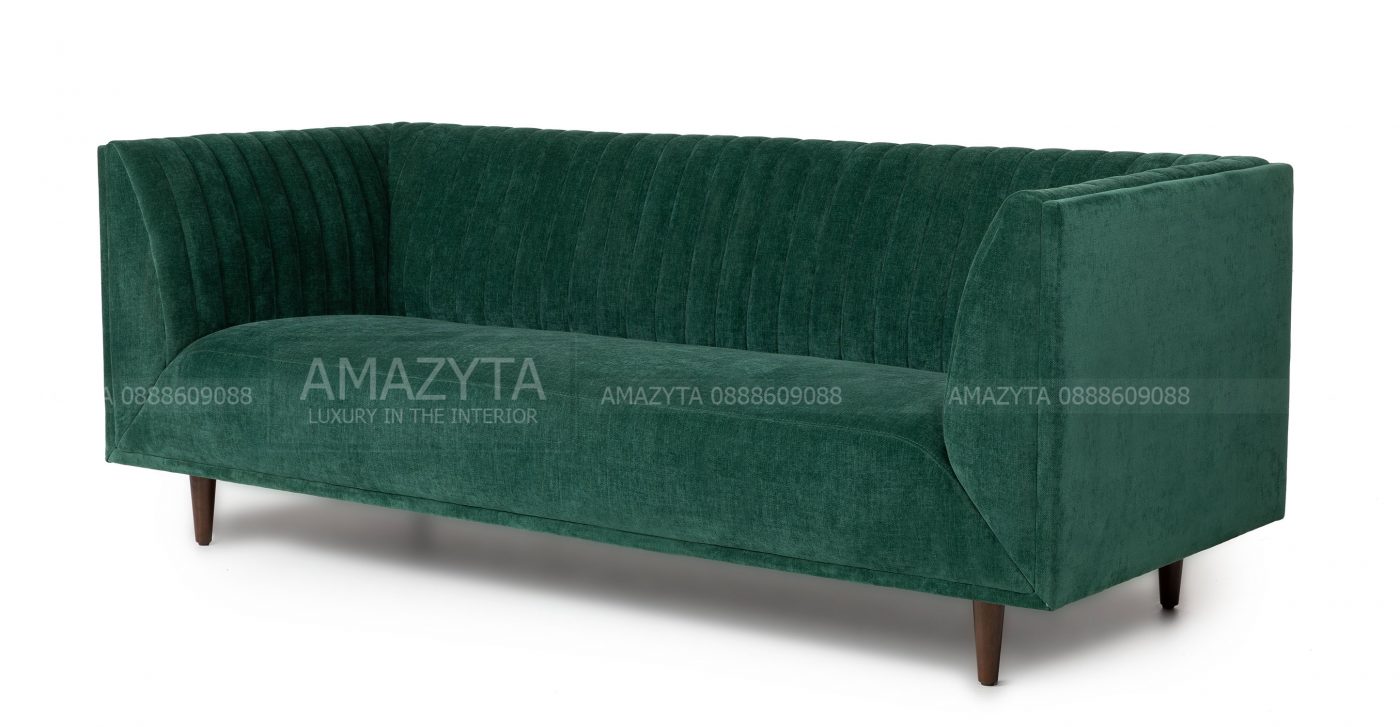 Mẫu ghế sofa nhung kiểu dáng tân cổ điển AMB-682