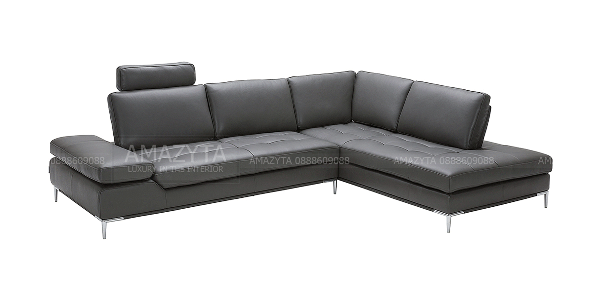 Mẫu ghế sofa góc thông minh có tựa di chuyển được AMG-826