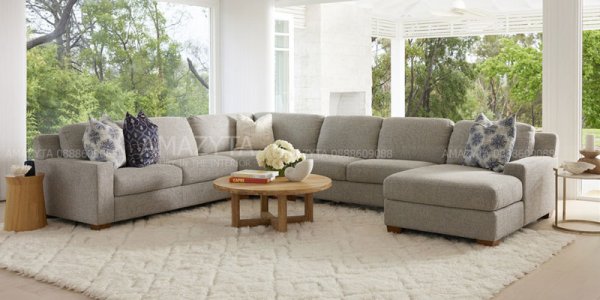 Bộ ghế sofa chữ U kích thước lớn được thiết kế theo phong cách hiện đại