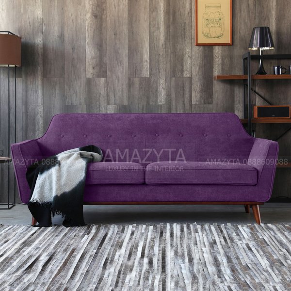 Mẫu ghế sofa băng bọc vải nỉ AMB-432
