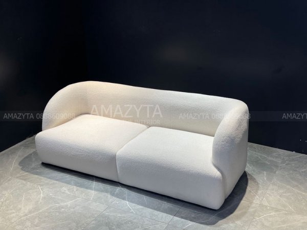 Mẫu ghế sofa lông cừu dáng thẳng AMB-126