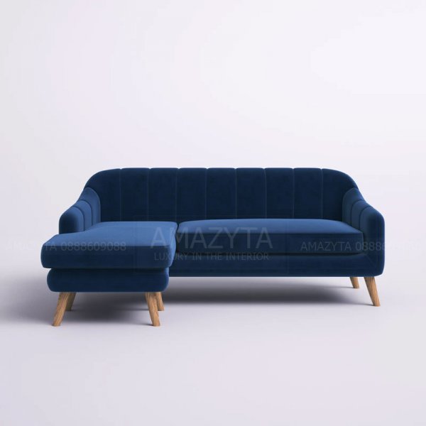Mẫu ghế sofa góc L có tựa thiết kế dạng sọc AMG-214