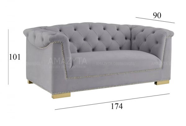 Kích thước chi tiết của mẫu ghế sofa tân cổ điển AMC-863