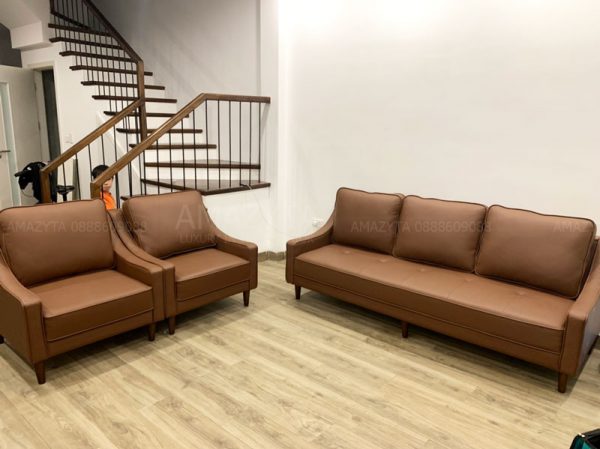 Bộ sofa ba ghế AMB-654 khi được giao đến cho khách hàng