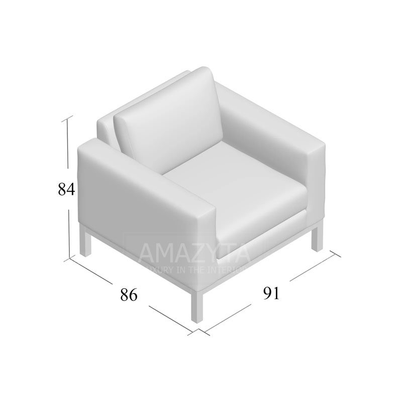 Kích thước chi tiết của mẫu ghế sofa đơn AMD-654