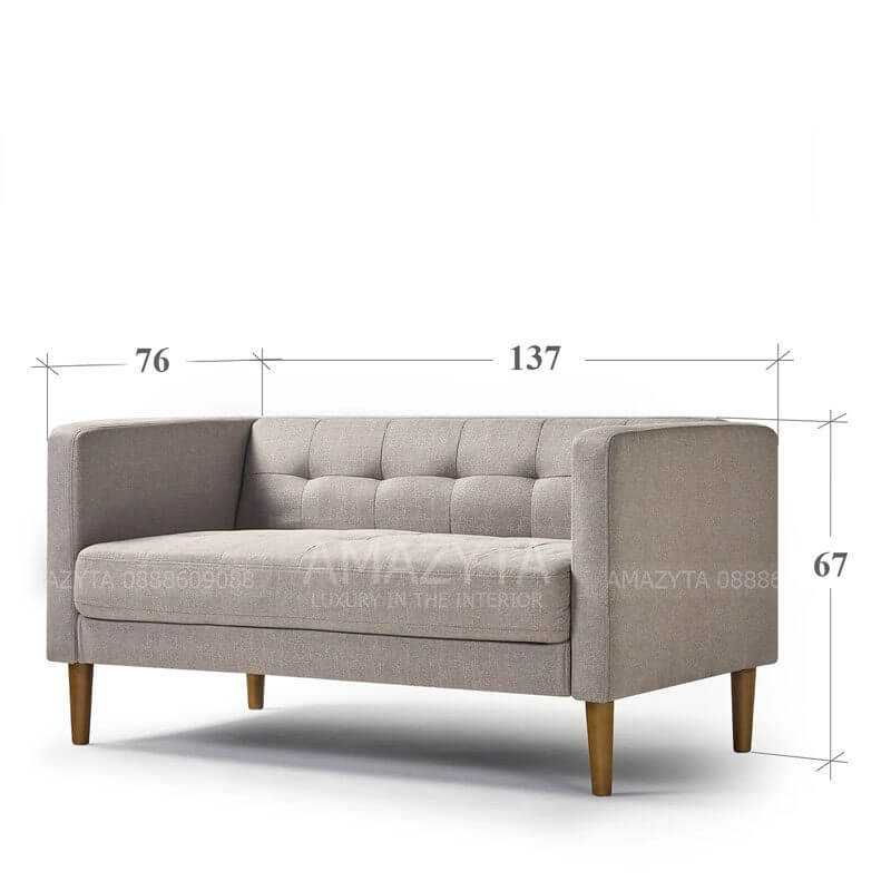 Kích thước tổng thể của mẫu ghế sofa dạng hộp chữ nhật AMB-581