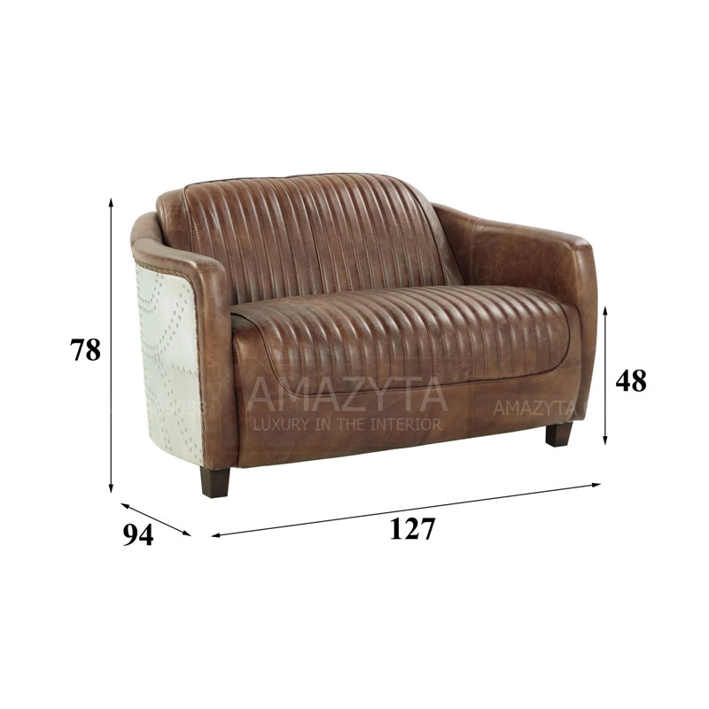 Kích thước chi tiết của mẫu ghế sofa văng AMB-565