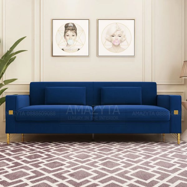 Mẫu ghế sofa văng vải nhung AMB-246