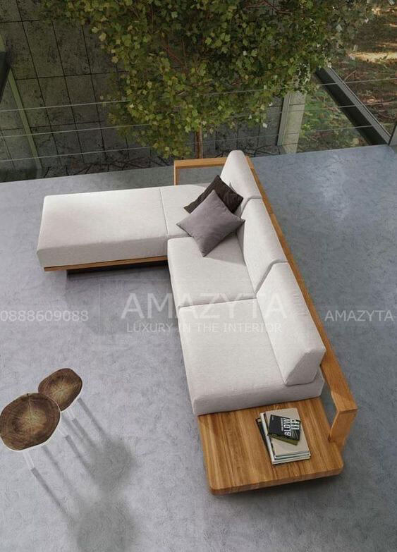 sofa gỗ với kiểu dáng hiện đại