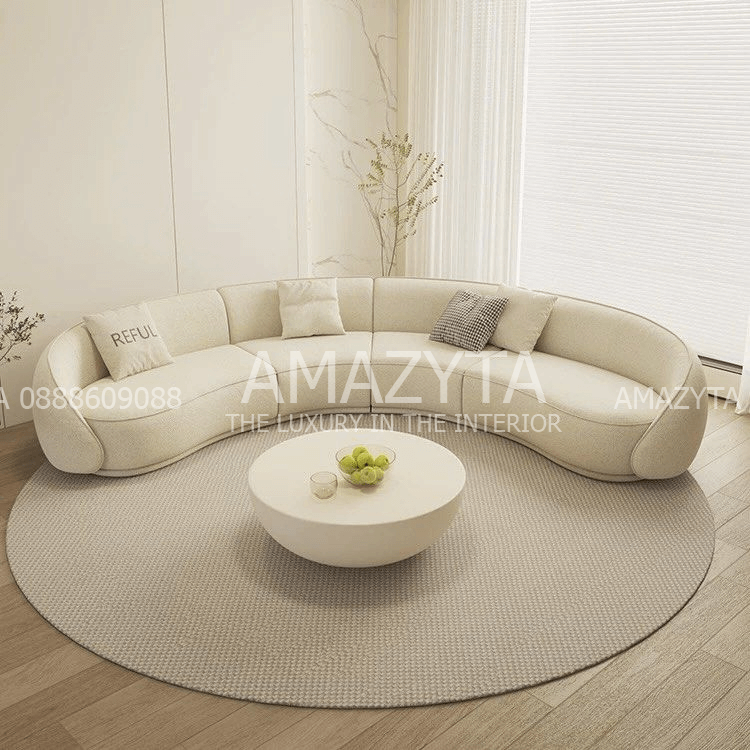 Ghế sofa cong tận dụng không gian