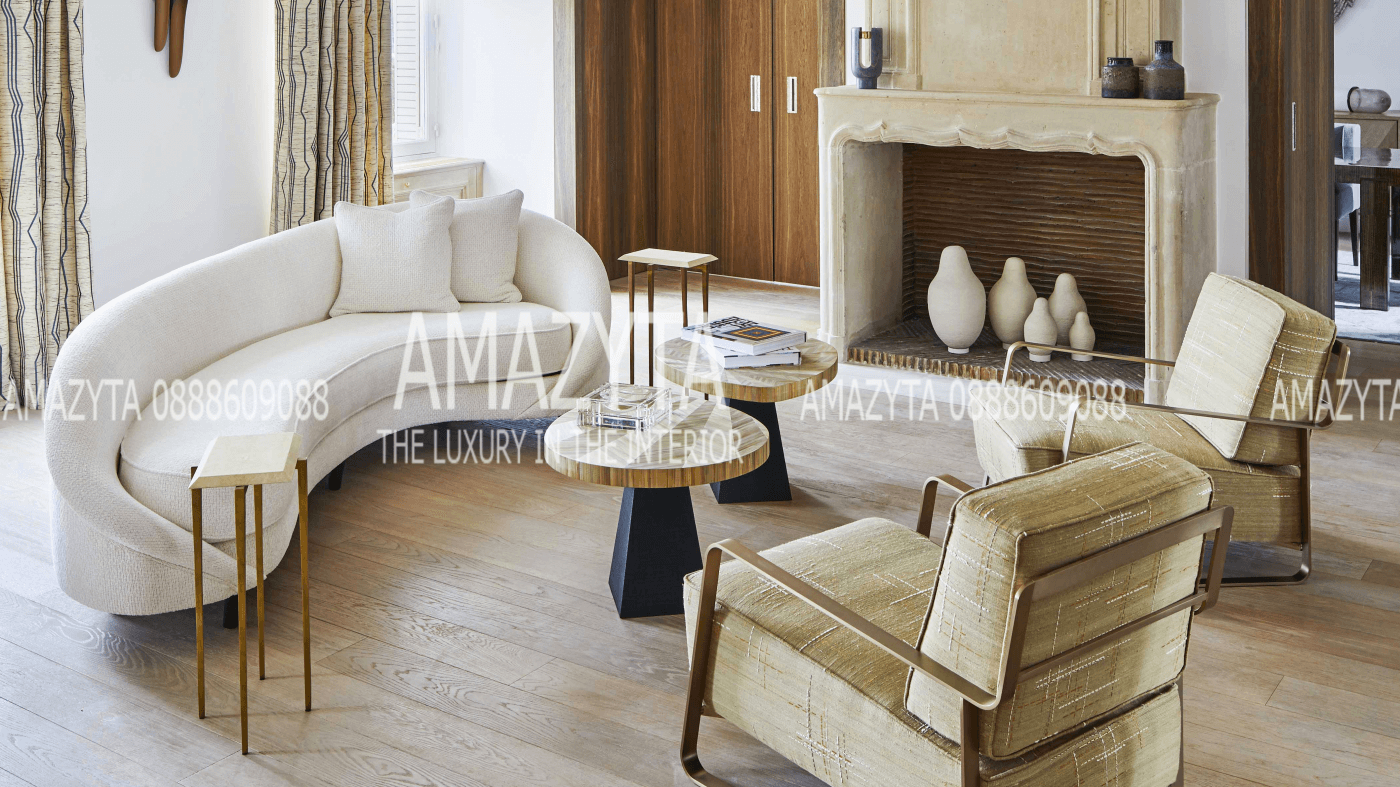 Ghế sofa cong phù hợp với nhiều phong cách trang trí