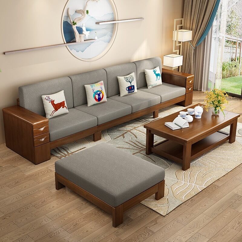 Đệm ghế gỗ chất liệu vải sẽ có mức giá khác nhau tùy thuộc vào chất liệu vải